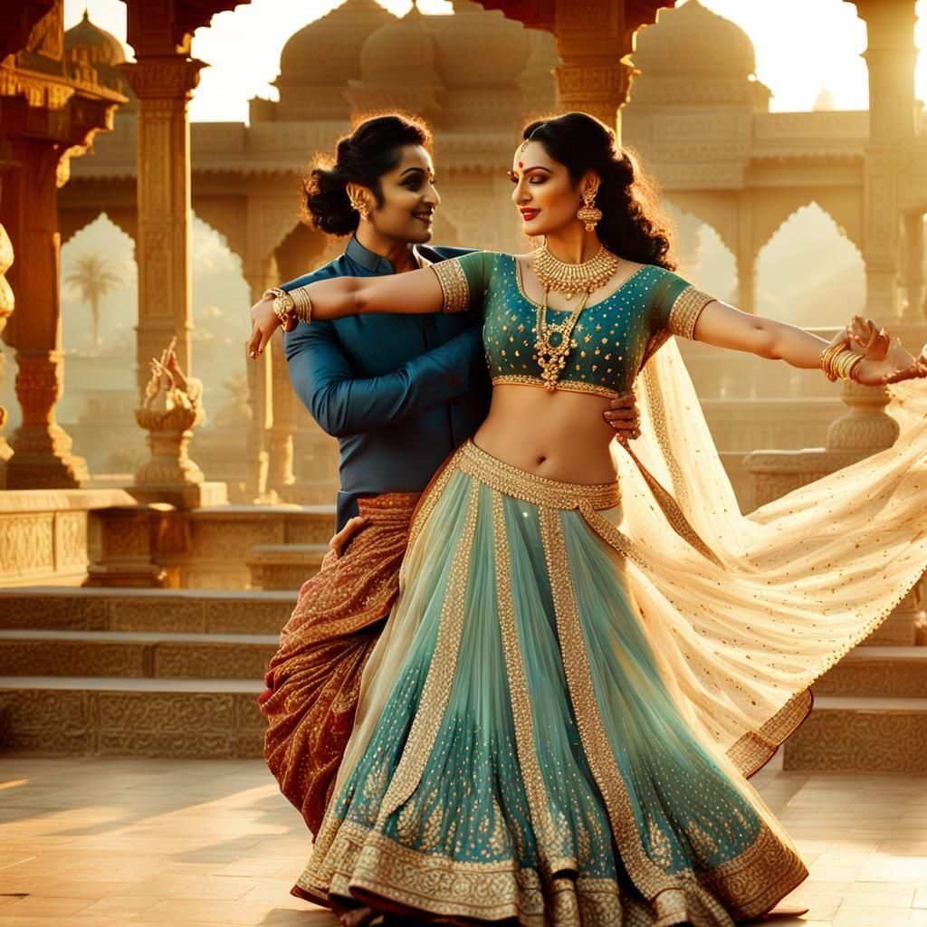 Woman Dancing in Tulle Bikini on Terrace