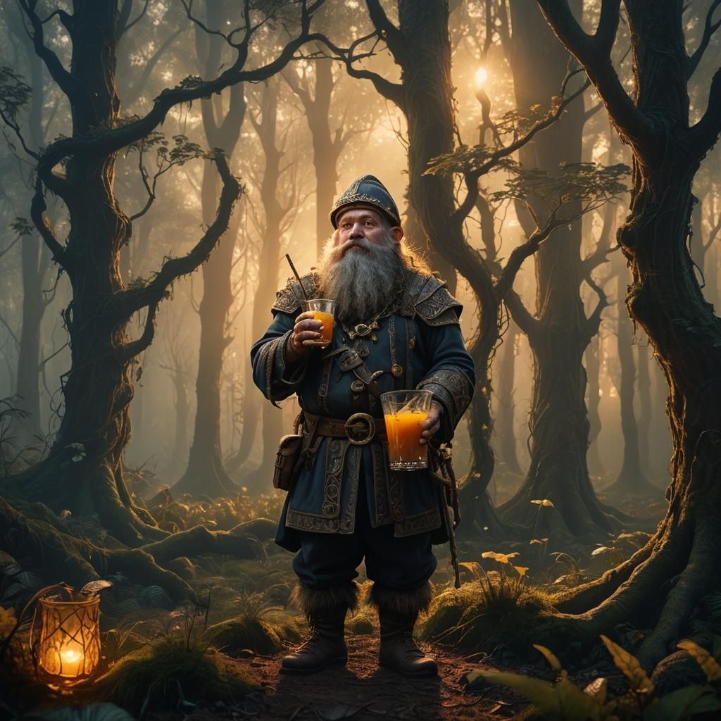 Dwarf in Mystical Forest: Matte Painting