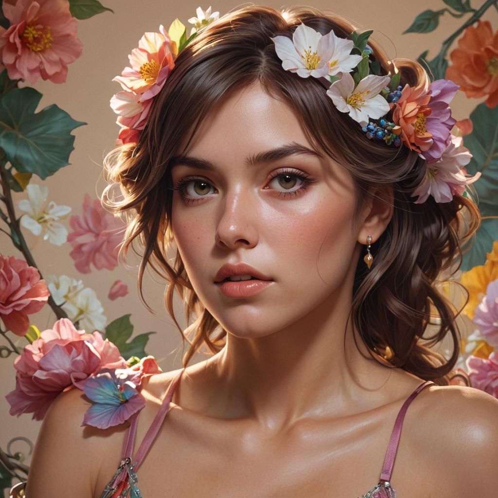 Intricate Portrait of a Woman in Art Nouveau Style