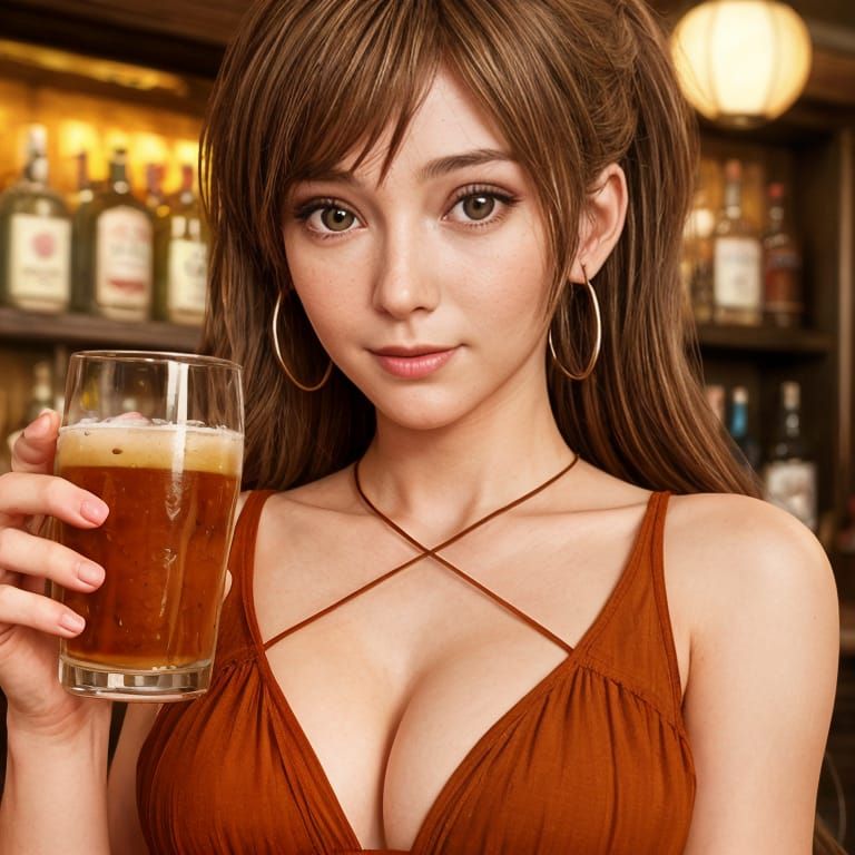 Animated Bar Conversation in 3D Anime Style