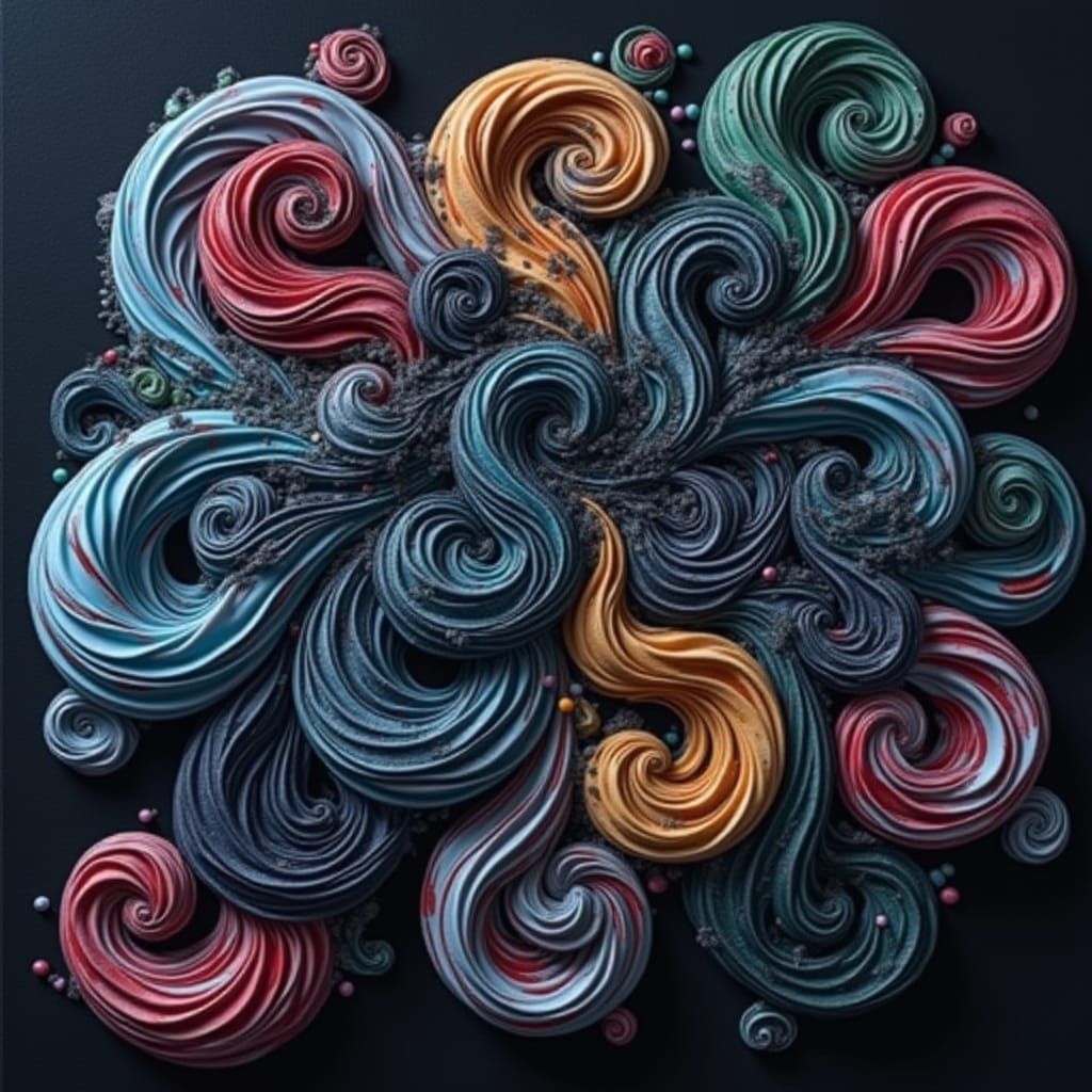 Abstract Gelato Colors Swirling in Bold Geometric Patterns