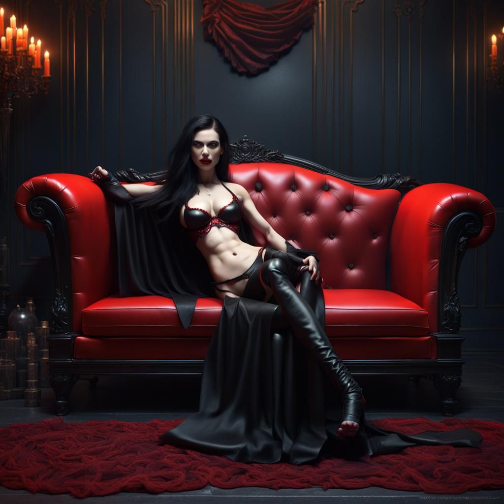 Vampire in Black Leather: Fantasy Concept Art