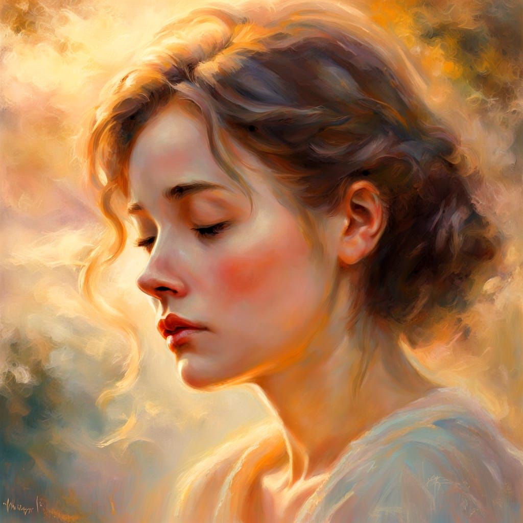 Impressionist Portrait of a Person Lost in Thought