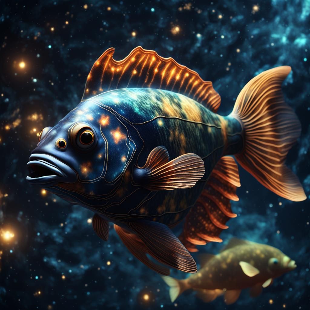Lantern Fish in Deep Space Nebula