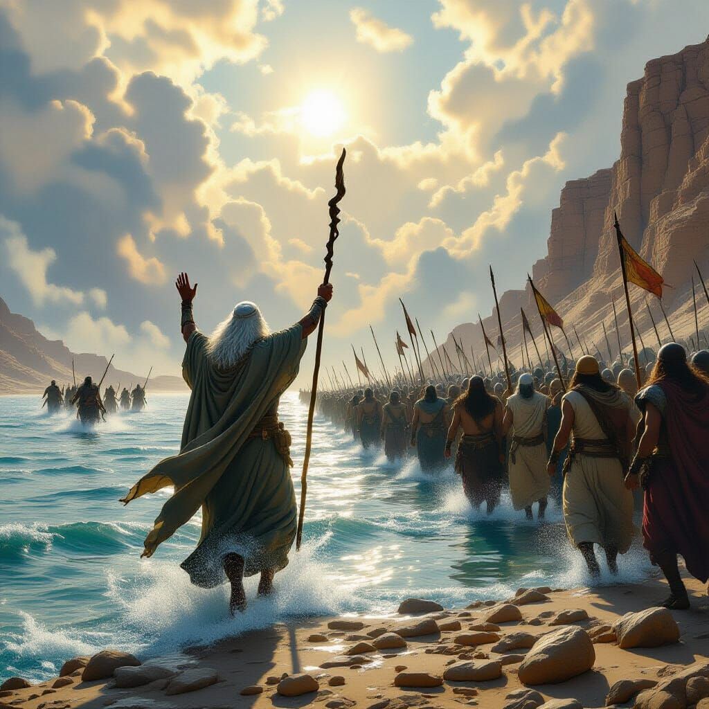 Red Sea Parting: Cinematic Biblical Fantasy Art