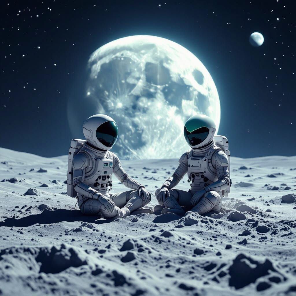 Aliens Relaxing on the Lunar Surface