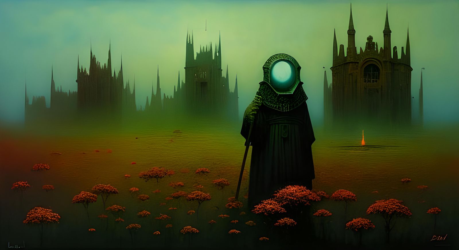 Dark Surreal Landscape Inspired by Beksinski