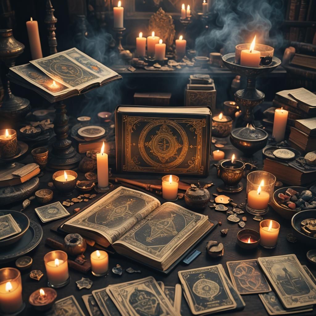 Ominous Occult Ritual as Cinematic Matte Painting