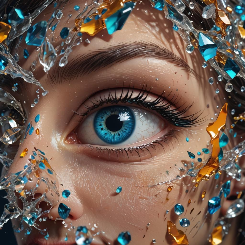 Intricately Detailed Eyes Reflecting Imagination, Hyperreali...