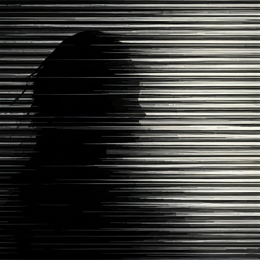 Monochromatic Silhouette Created with Horizontal Lines