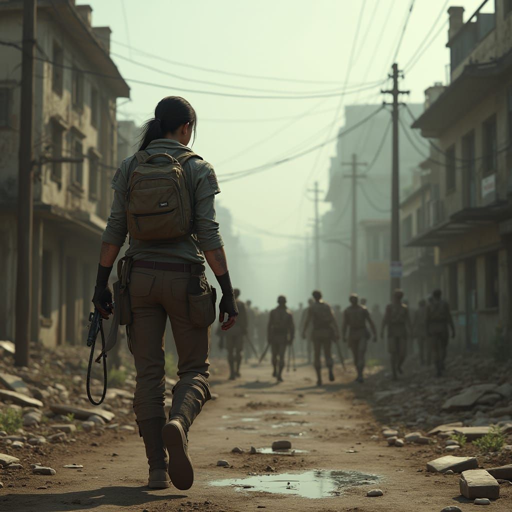 Post-Apocalyptic Survivor in Zombie Wasteland