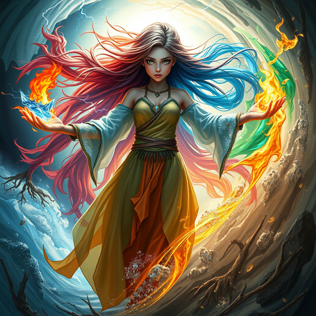 Elemental Girl Commands Primal Forces of Nature