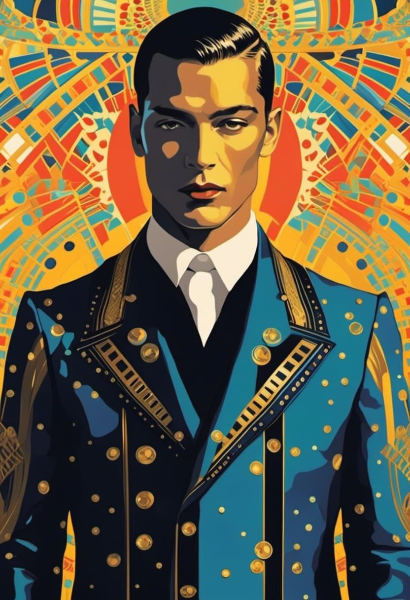 Art Deco Matrix in Black, White and Gold