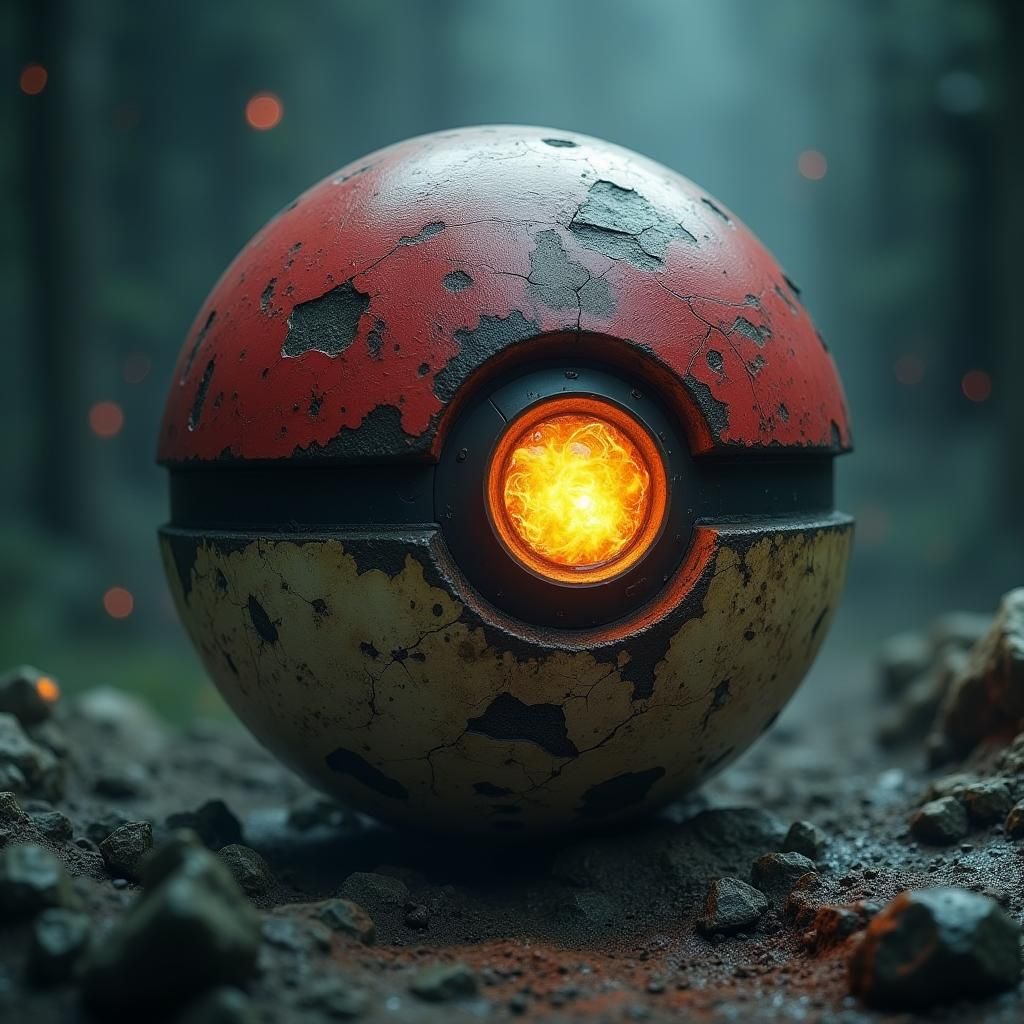 Mysterious Ancient Poke Ball with Ominous Aura