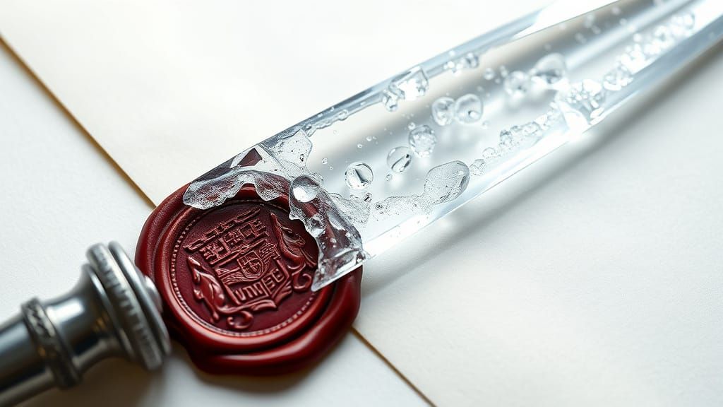 Crystal Ice Sword Letter Opener with Ephemeral Melting Frost