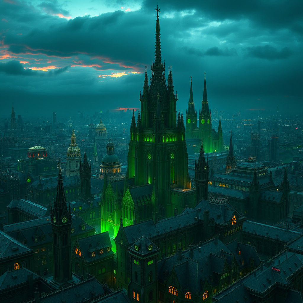 Emerald Metropolis in Gothic Style