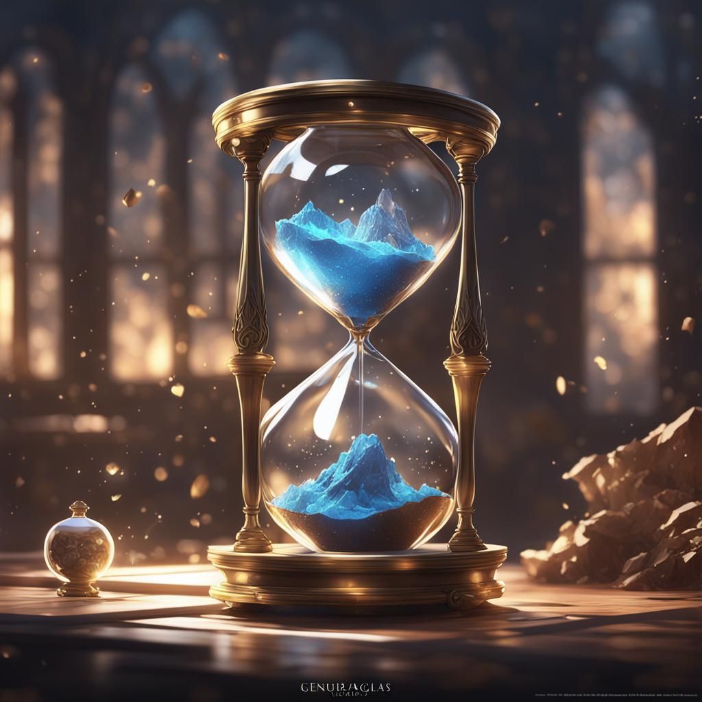 Anime Hourglass in 3D Style Inspired by WLOP