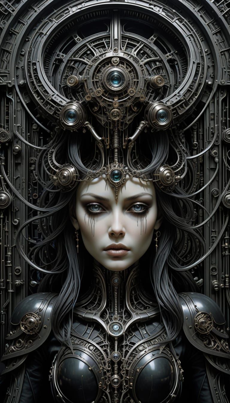 Ethereal Goddess in Alchemist Lab, Art Nouveau