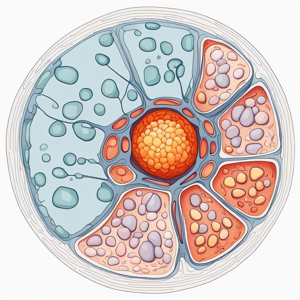 Human Cell Section Line Art Sketch