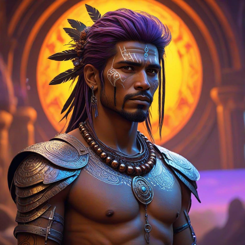 Ethereal Desert Warrior in Iridescent Armor