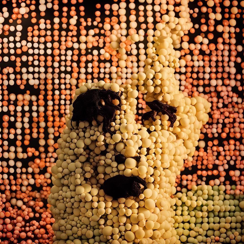 Surreal Transformation: Dot Matrix Technicolor Photo Art