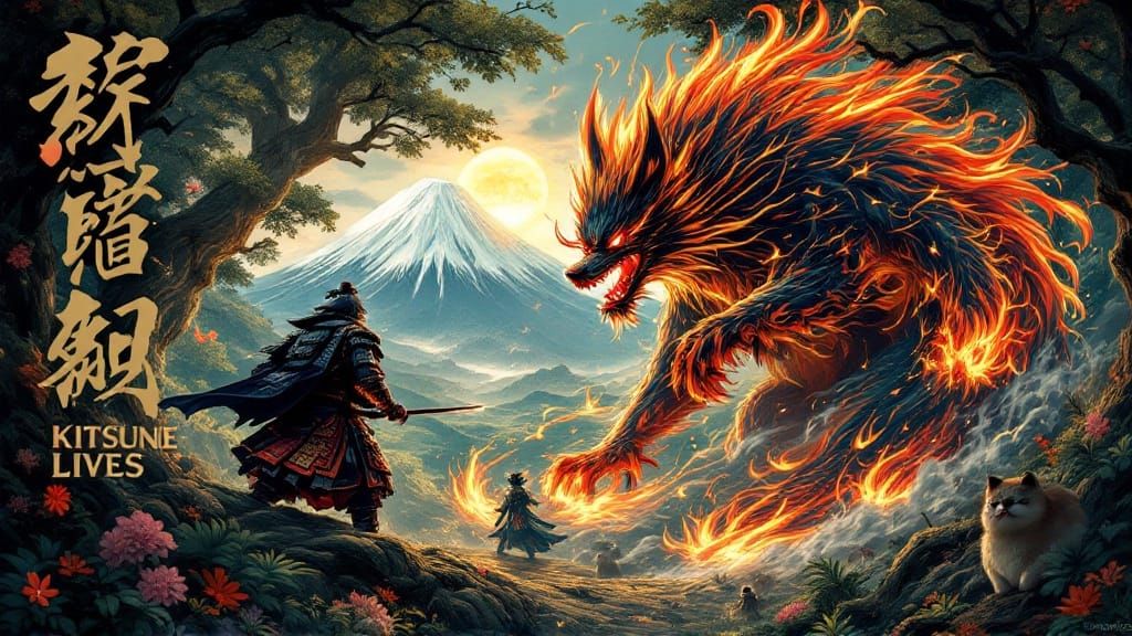 Majestic KITSUNE Confronts Samurai in Ancient Japanese Fores...