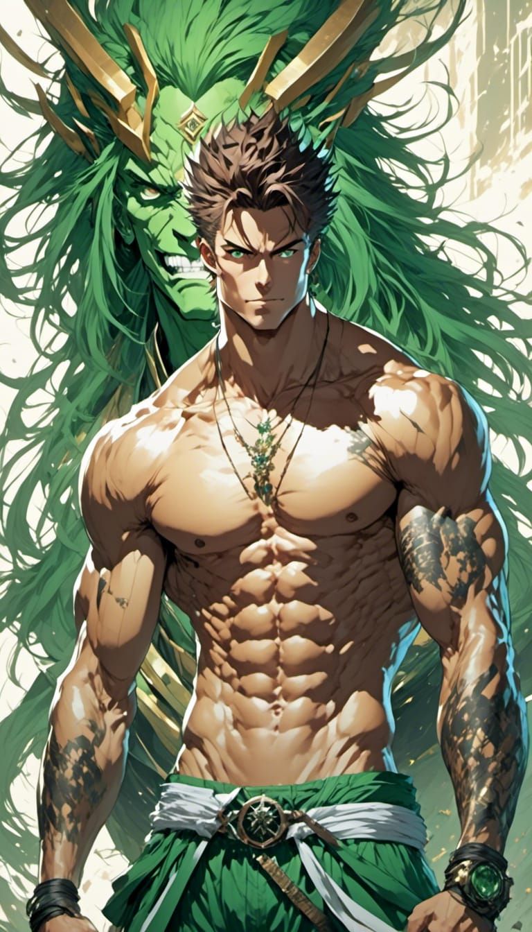 Athletic Man with Spiky Hair in Marvel Comics Style