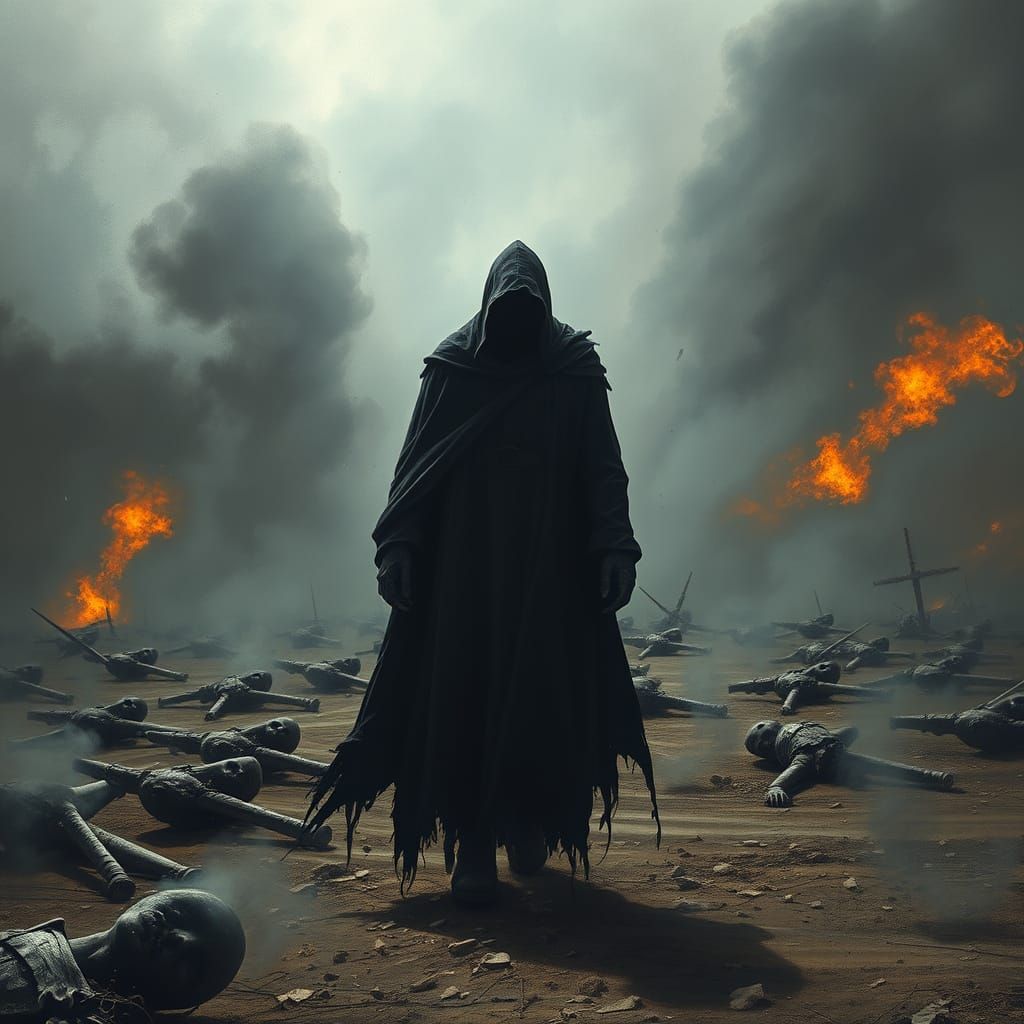 Death on the Battlefield: A Dark Surrealist Vision