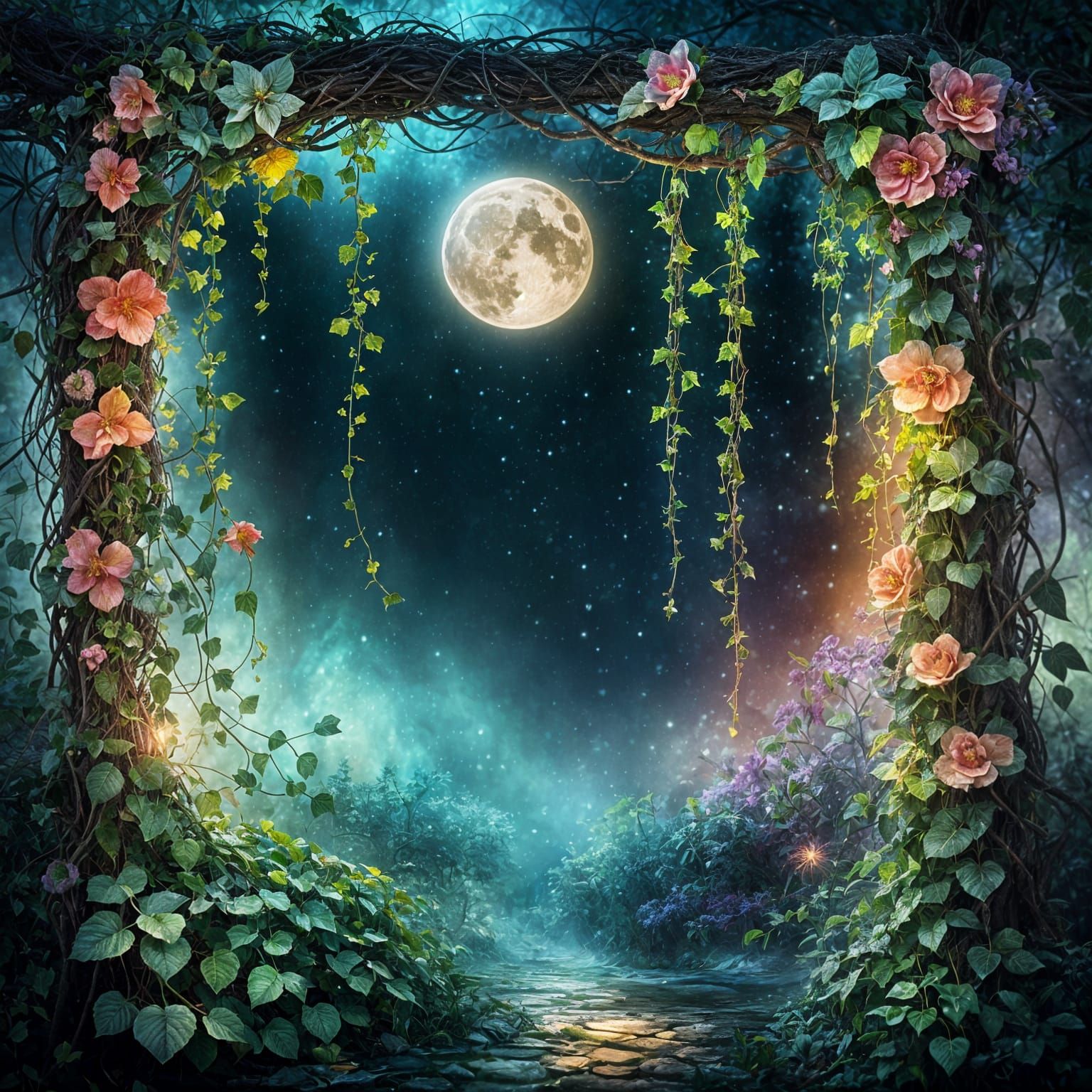 Magical Fairy Wonderland Under Full Moon