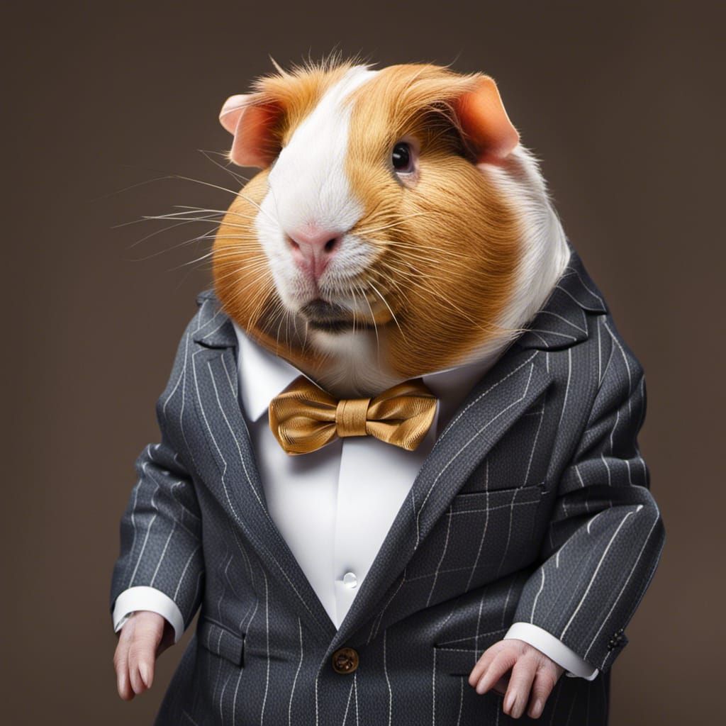 Bald Guinea Pig in a Suit