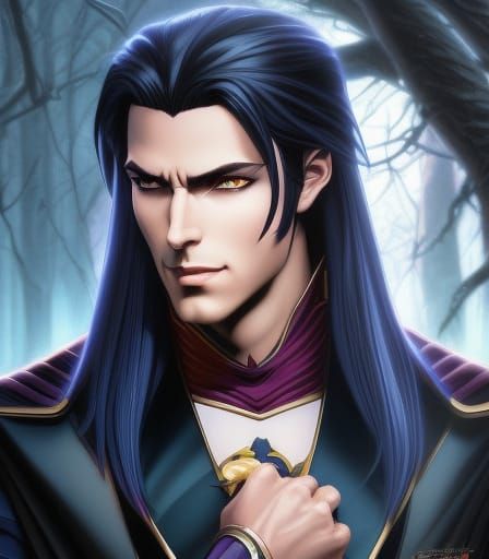 Elven Vampire Portrait in Dark Fantasy Style