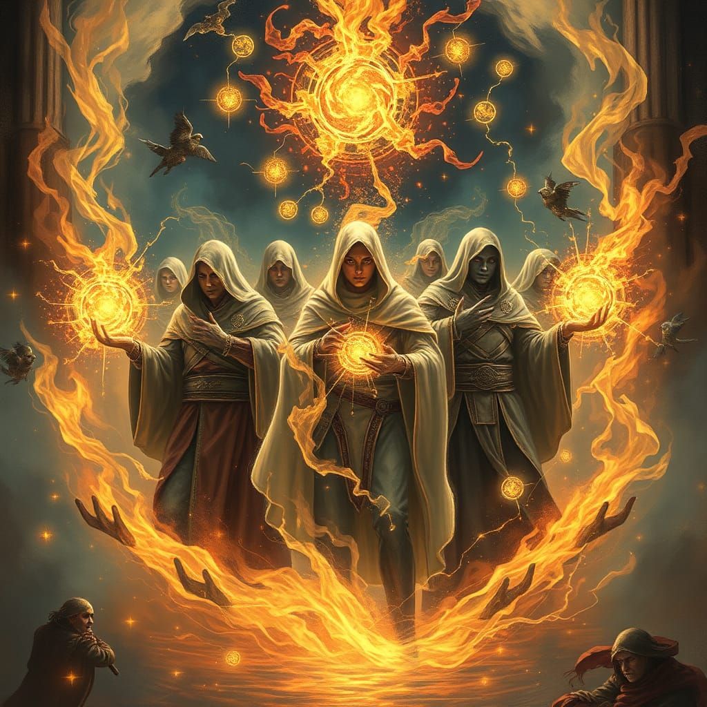 Figures Wreathed in Shining Spells and Magic