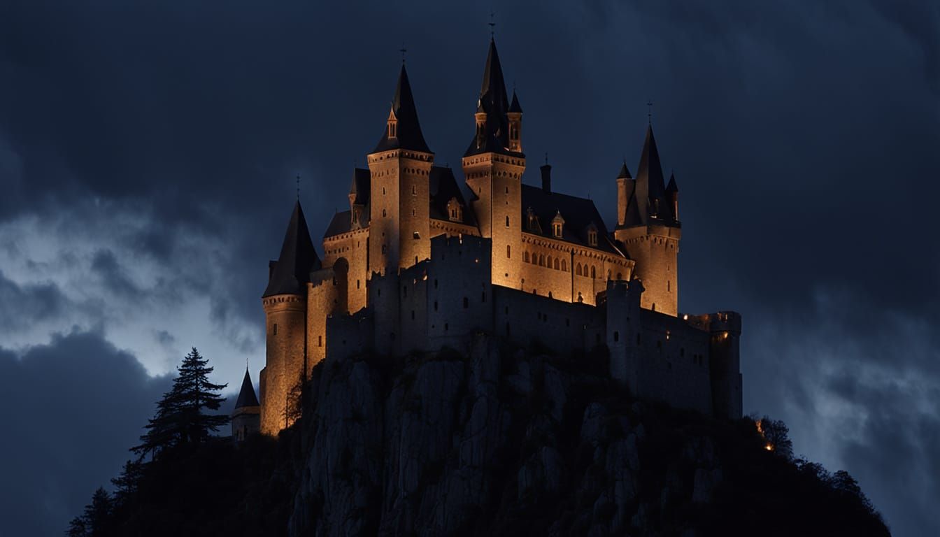 Colossal Gothic-Renaissance Fortress in Dark Romantic Style