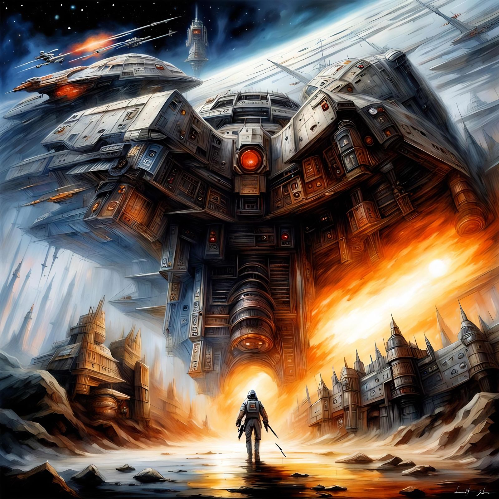 X-Wing Star Wars Spaceship in Flight