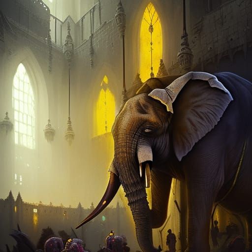 Gothic Elephant Ready for Battle