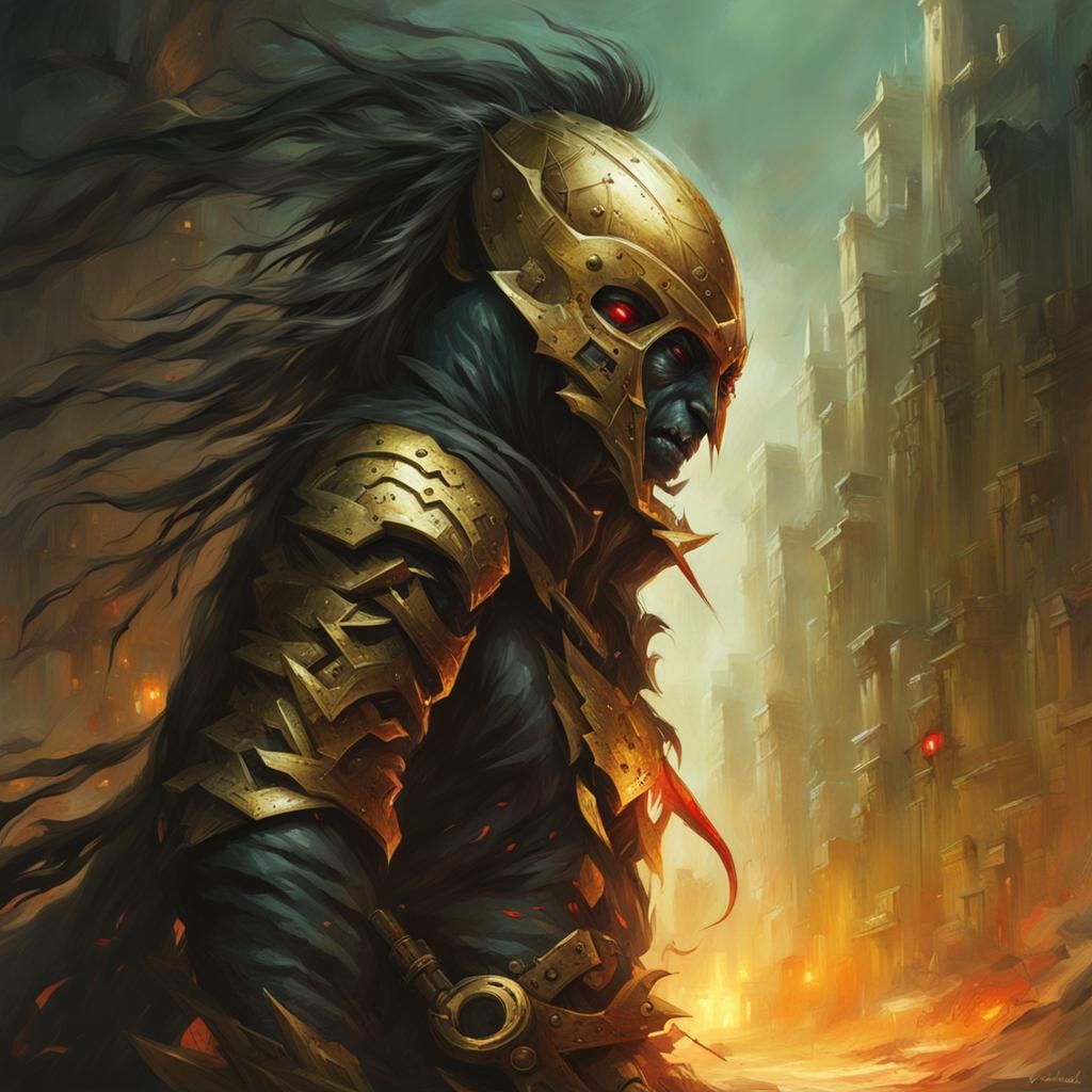 Gnomish Rogue in Dark Fantasy Golden Hour