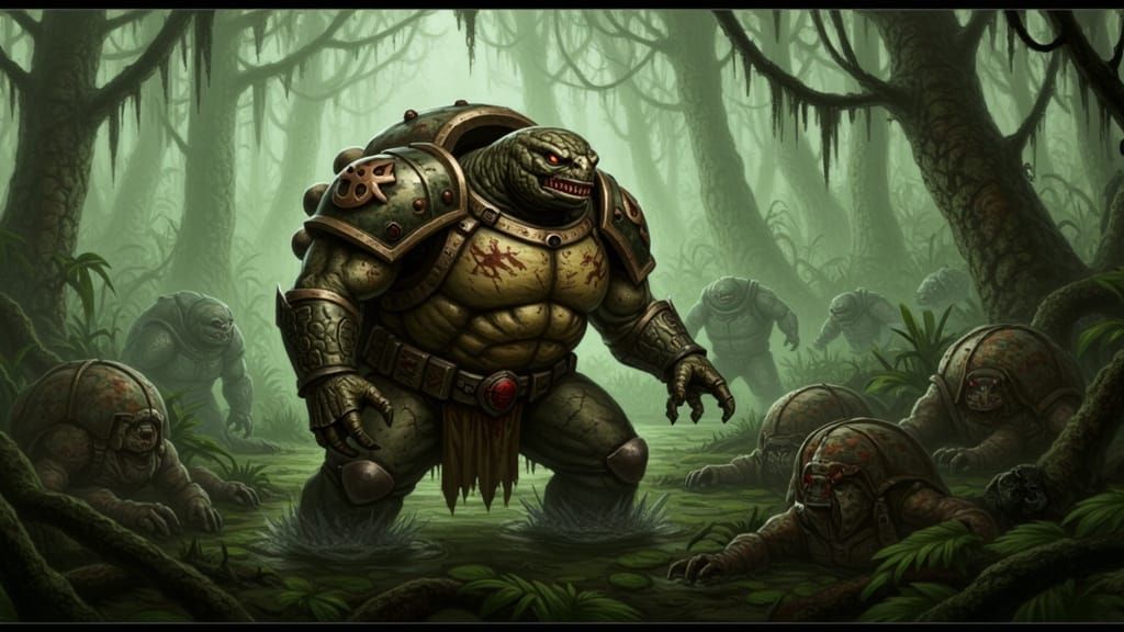 Towering Blastoise in Ancient Forest, Photorealistic Concept...