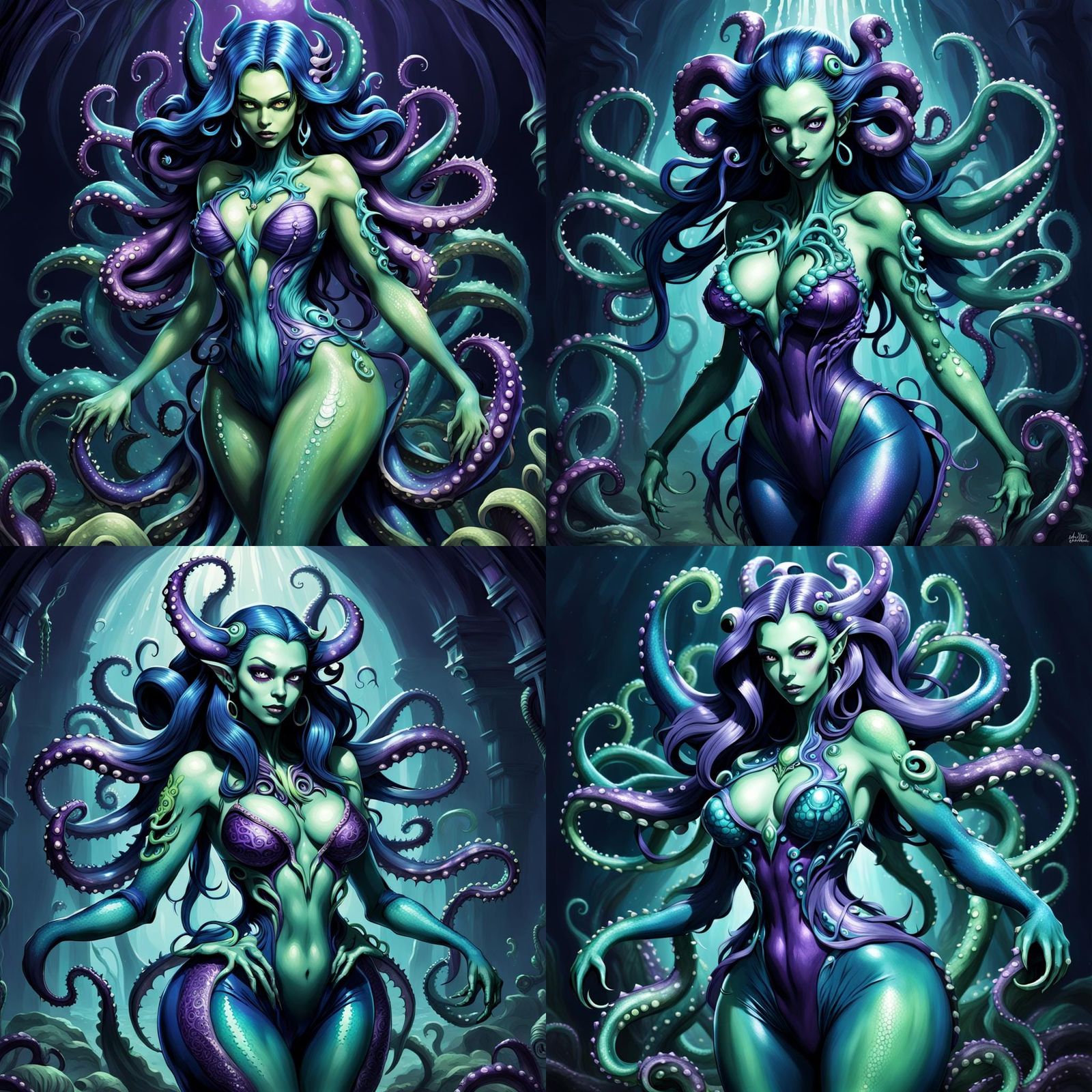 Cthulhu Monster Girl in Anime Style