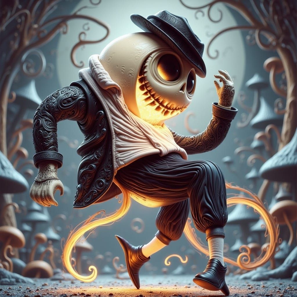 Glowing Lunar Gentleman in Sequined Jacket