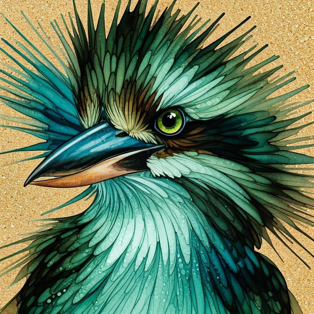 Abstract Kookaburra Song in Alcohol Ink