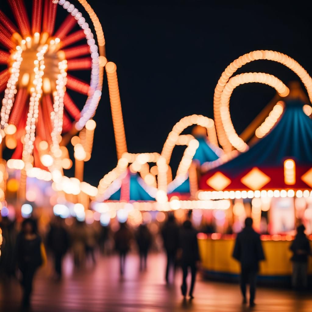 Bright Lights and Tall Rides at the Amusement Park