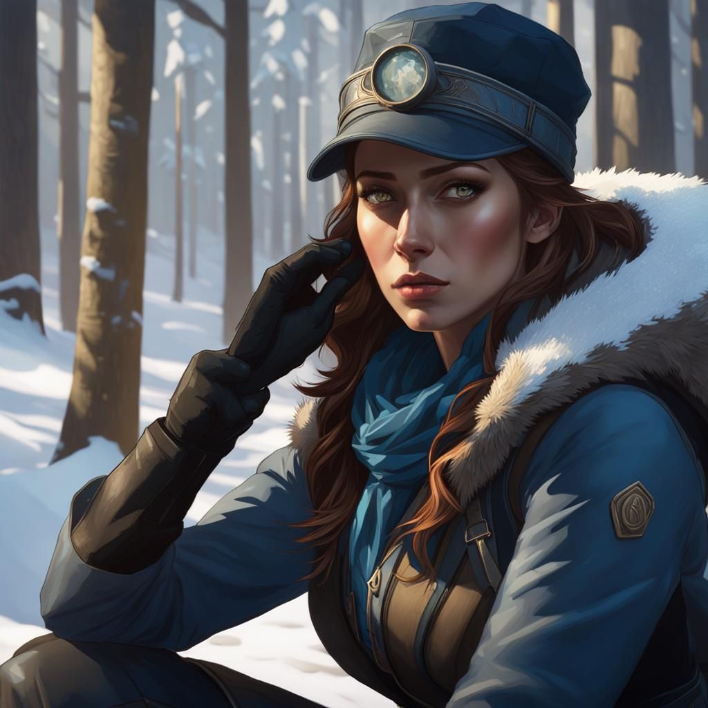 Nordic Detective Investigates Snowy Crime Scene