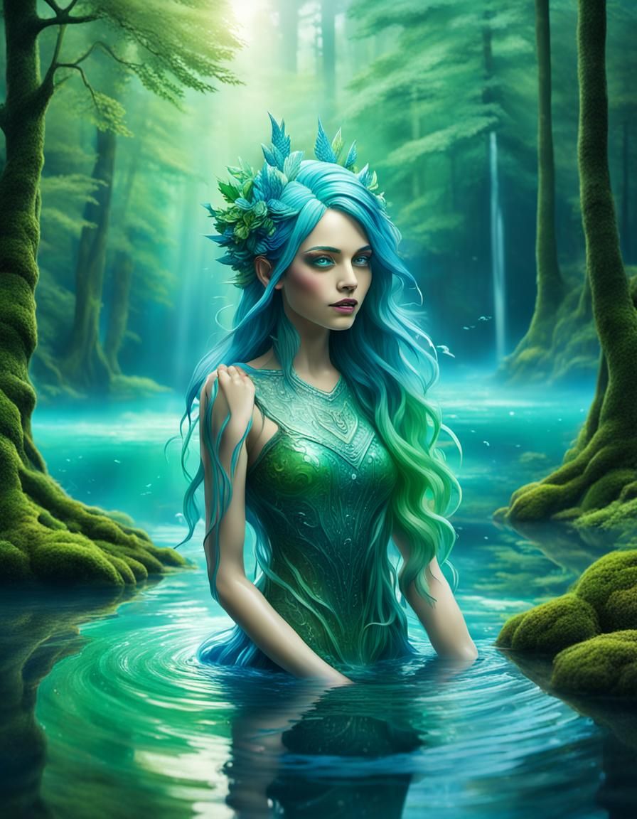 Magical Forest Lake Water Figure