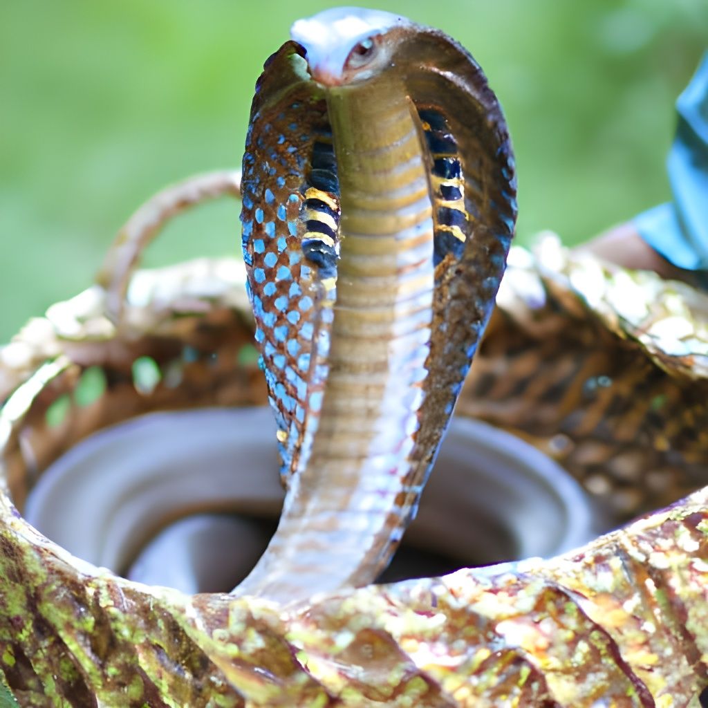 Cobra in Basket: Professional Wildlife Photography