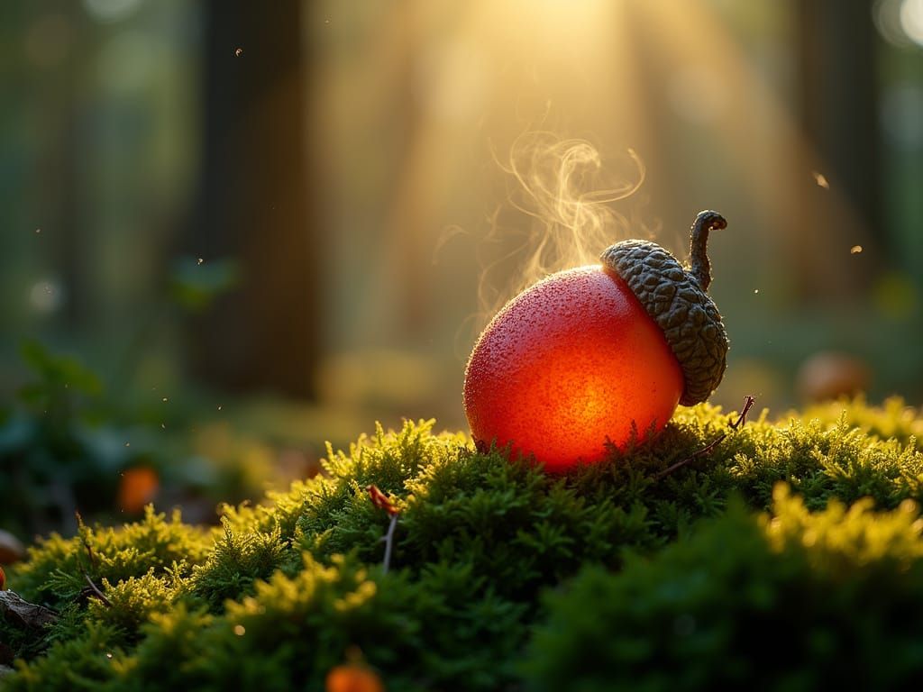 Warmth of Morning in Forest Clearing, Photorealistic Still L...