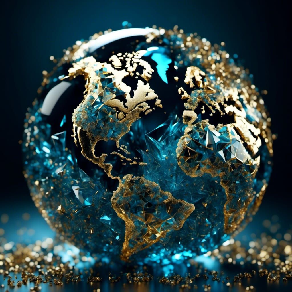 Glass World Explosion in Geometric Style