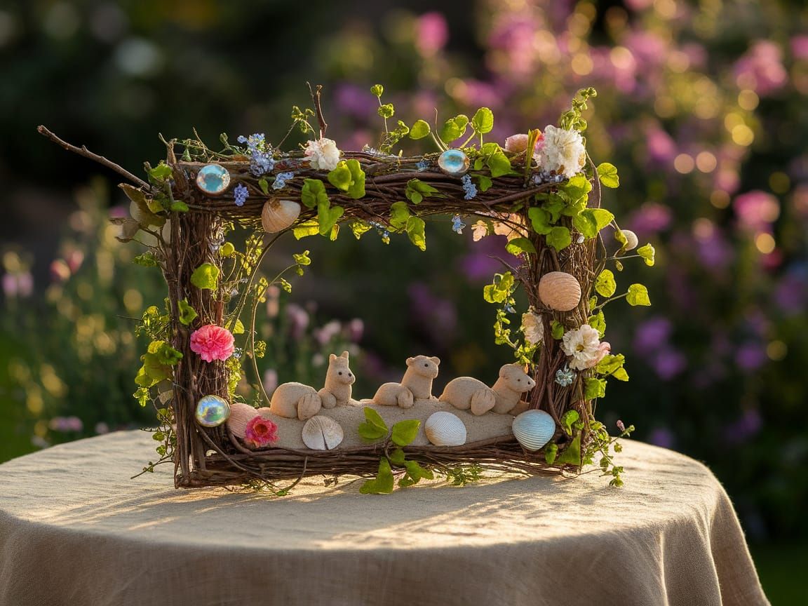 Handcrafted Photo Frame in Golden Sunlight