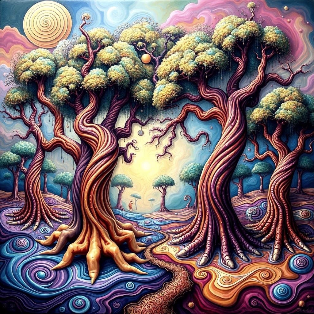 Surreal Landscape in Vibrant, Dreamlike Detail