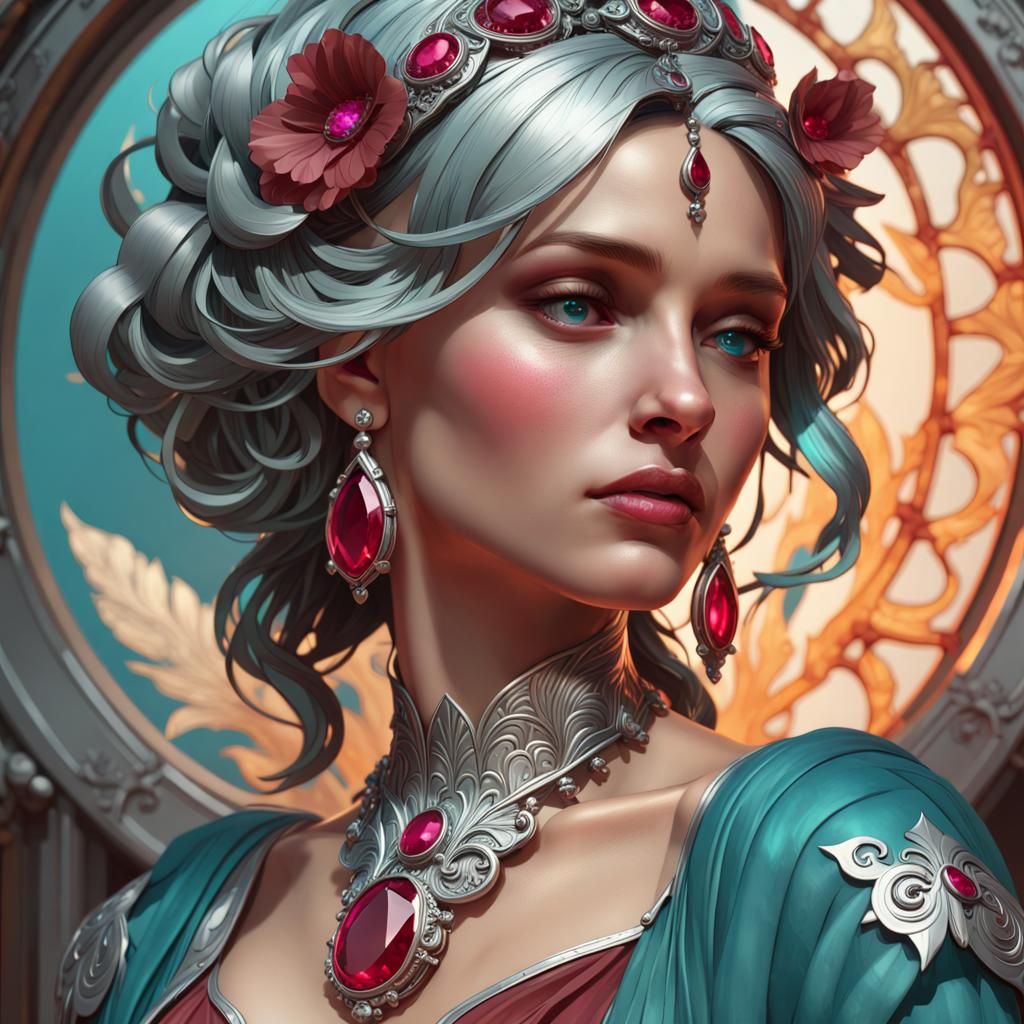 A fancy silver and ruby mimic