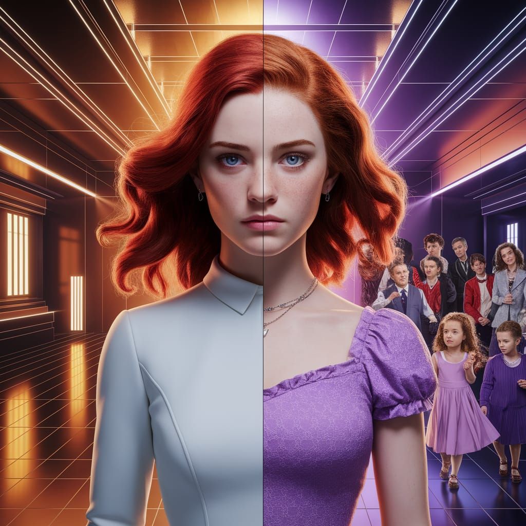 Split-Profile Portrait of a Woman in Spy Agency and Movie St...